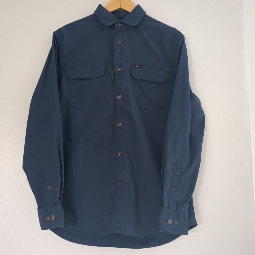 NWOT Lee Button Up Mens Work Shirt Size Small Cotton Canvas Gorpcore Workwear